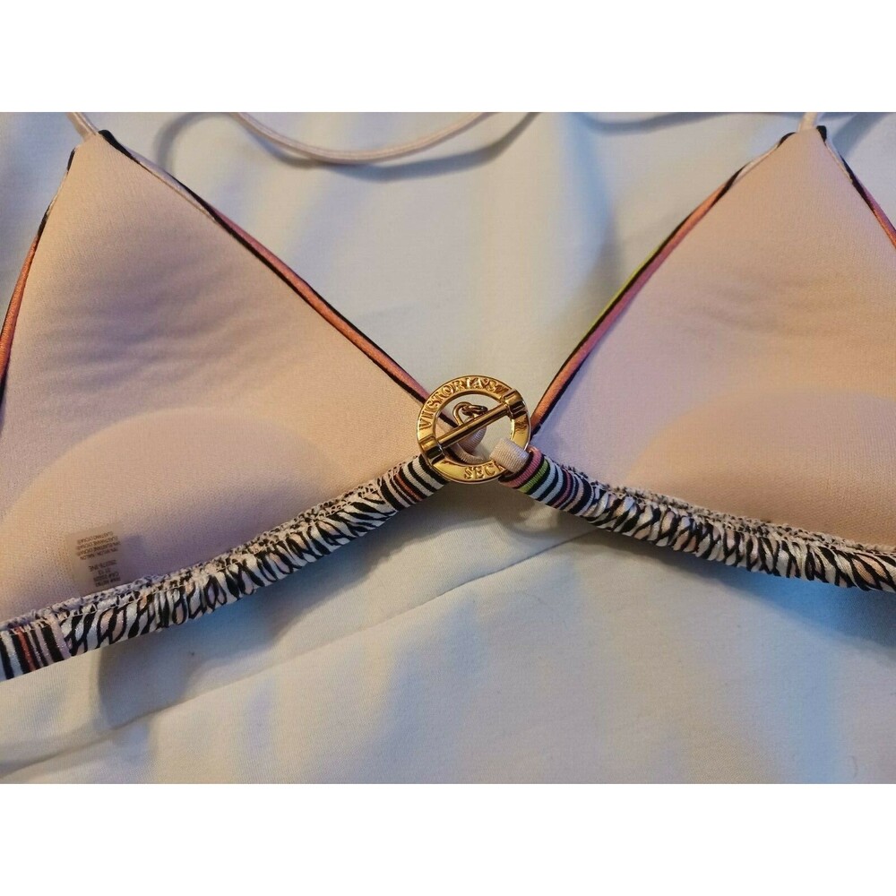 Victoria's Secret Swim Top XS Push up Bra NEW gold multicolor rare - Picture 3 of 4